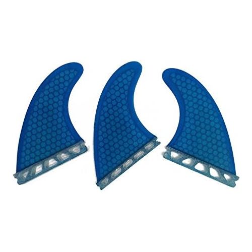  UPSURF Surfboard Tri Fin Future M Size Fiberglass+Honeycomb G5 Thruster Set(White/Blue/Orange)