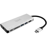 UPTab USB-C Multi-Port to HDMI 4K, 2-Port USB3.0, Card Reader, Type-C Power Delivery and Gigabit Ethernet Adapter (Graphite)