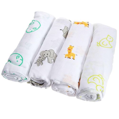  UR My Sunshine Muslin Swaddle Blankets, Soft Light Cotton, Boy or Girl 4 Pack, 47 x 47 Inch (Large)