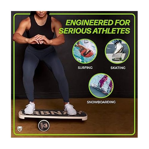  URBNFit Wooden Balance Board Trainer - Wobble Board for Skateboard, Hockey, Snowboard & Surf Training - Balancing Board w/Workout Guide to Exercise and Build Core Stability?