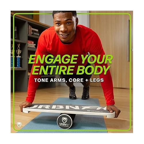  URBNFit Wooden Balance Board Trainer - Wobble Board for Skateboard, Hockey, Snowboard & Surf Training - Balancing Board w/Workout Guide to Exercise and Build Core Stability?