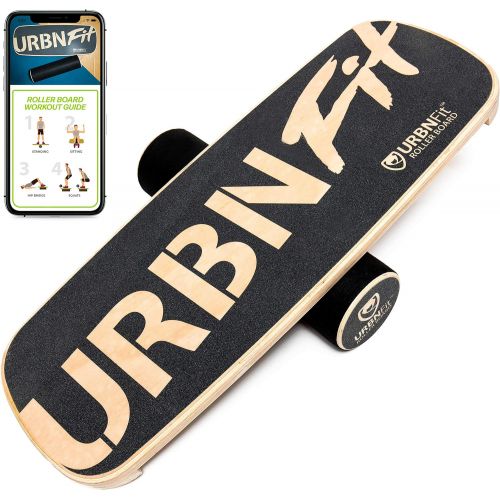  URBNFit Wooden Balance Board Trainer - Wobble Board for Skateboard, Hockey, Snowboard & Surf Training - Balancing Board w/ Workout Guide to Exercise and Build Core Stability?