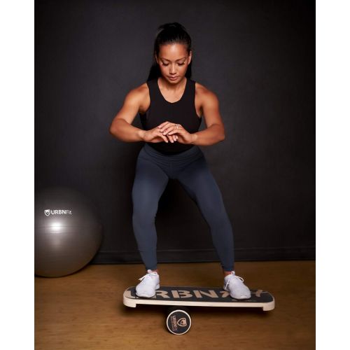  URBNFit Balance Board Trainer - Roller Board For Exercise, Athletic Training and Board Sports - Fun Workout Equipment For Balance, Stability and Improving Core Strength - Free Work