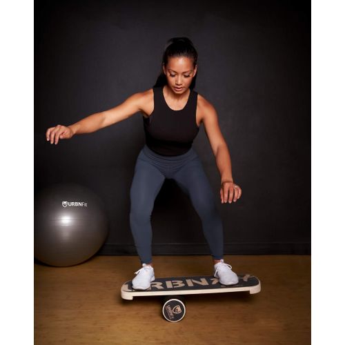  URBNFit Balance Board Trainer - Roller Board For Exercise, Athletic Training and Board Sports - Fun Workout Equipment For Balance, Stability and Improving Core Strength - Free Work