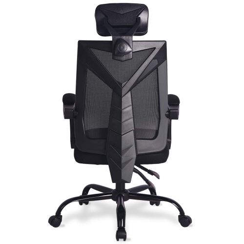  UREST Gaming Office Chair Game Racing Ergonomic Backrest and Seat Height Adjustment Computer Chair Recliner Swivel Rocker and Lumbar Tilt E-Sports Chair in Black