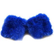 URSFUR Winter Cuffs Womens Mink Fur Elastic Knit Fingerless Gloves
