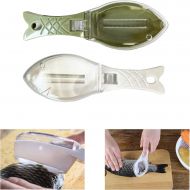 [아마존베스트]U/S Fish Scaler Brush With Lid-2Pieces Easily Remove Fish Scales-Unique Handle Design，Fast Remove Fish Skin Graters Cleaning Peeler Scaler Scraper