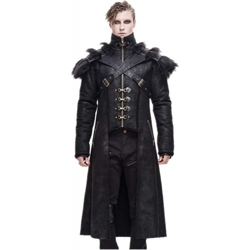  할로윈 용품U/S Devil Fashion Mens Steampunk Handsome Long Jacket Punk Halloween Cosplay Stage Performance Costume