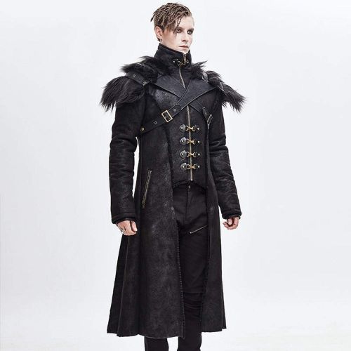  할로윈 용품U/S Devil Fashion Mens Steampunk Handsome Long Jacket Punk Halloween Cosplay Stage Performance Costume