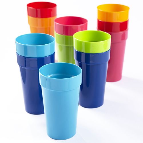  US Acrylic Spectrum 20-Ounce Plastic Tumblers | Set of 12 in 6 Assorted Colors
