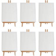 [아마존 핫딜] US Art Supply U.S. Art Supply 11 x 14 Stretched Canvas with 18 Tabletop Display Stand A-Frame Artist Easel Kit (Pack of 6) - Beechwood Tripod, Kids Student Painting Party, Portable Canvas Pictur