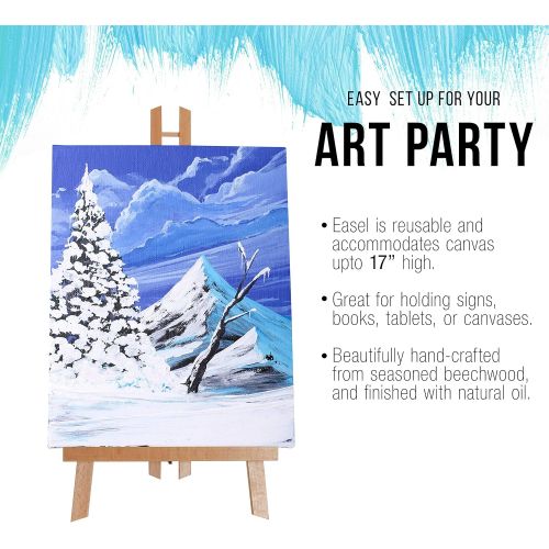  [아마존 핫딜] US Art Supply U.S. Art Supply 11 x 14 Stretched Canvas with 18 Tabletop Display Stand A-Frame Artist Easel Kit (Pack of 6) - Beechwood Tripod, Kids Student Painting Party, Portable Canvas Pictur