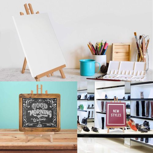  [아마존 핫딜] US Art Supply U.S. Art Supply 11 x 14 Stretched Canvas with 18 Tabletop Display Stand A-Frame Artist Easel Kit (Pack of 6) - Beechwood Tripod, Kids Student Painting Party, Portable Canvas Pictur