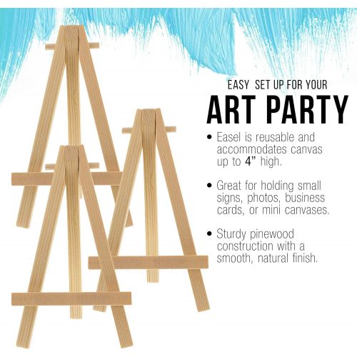  US Art Supply U.S. Art Supply 5 Mini Natural Wood Display Easel (Pack of 12), A-Frame Artist Painting Party Tripod Easel - Tabletop Holder Stand for Small Canvases, Kids Crafts, Business Cards,