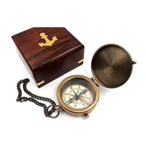  Handmade Thoreau's Go Confidently Quote Engraved Compass with Stamped Leather case, Graduation Day Gifts, Direction Pocket Compass, Camping Compass, Boating Compass, Gift Compass.
