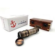 [아마존베스트]Vintage Nautical Handheld Brass Telescope with Wood Box - Nautical Captain Spyglass Telescope