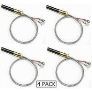 US Merchant 24 Gas Fireplace Thermopile Thermogenerator with Armored Wire Leads, 4 pack