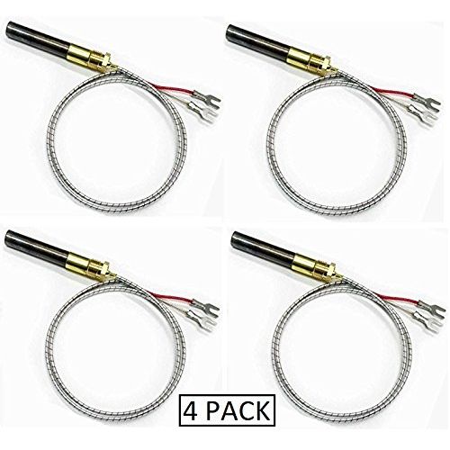  US Merchant 24 Gas Fireplace Thermopile Thermogenerator with Armored Wire Leads, 4 pack