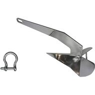 US Stainless Stainless Steel 316 Delta Anchor 18lbs (8kg) Marine Grade Polished Boat Anchor with 5/16