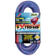 US Wire and Cable US Wire 99025 12/3 25-Foot SJEOW TPE Cold Weather Extension Cord Blue with Lighted Plug