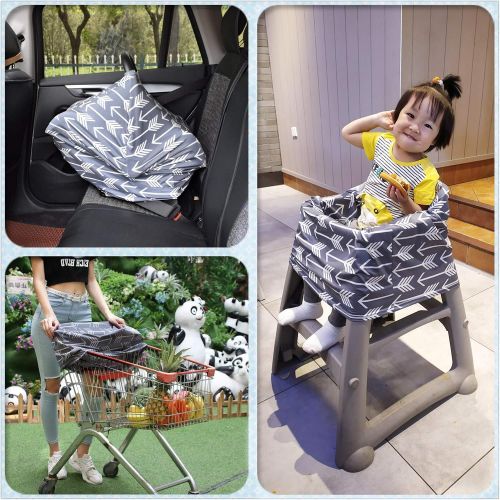  USA Fine Quality Nursing Breastfeeding Cover Scarf - Car Seat Canopy, Multi use Baby Car seat Cover for Girls and Boys，Grey Arrow