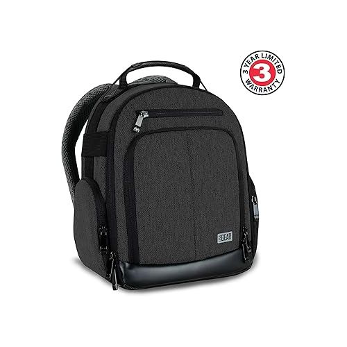  USA Gear Portable Camera Backpack for DSLR with Customizable Accessory Dividers, Weather Resistant Bottom and Comfortable Back Support - Compatible with Canon, Nikon, Sony, Fujifilm, and More (Black)