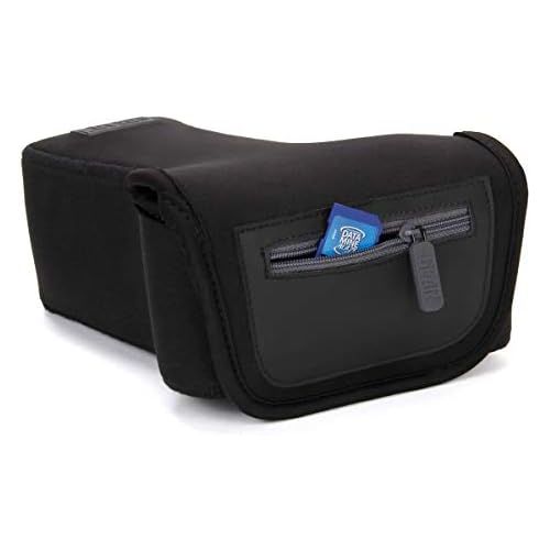  [아마존베스트]USA Gear USA GEAR DSLR SLR Camera Sleeve Case (Black) with Neoprene Protection, Holster Belt Loop and Accessory Storage - Compatible With Nikon D3400, Canon EOS Rebel SL2, Pentax K-70 and M