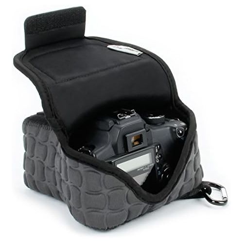  [아마존베스트]DSLR Camera Case / SLR Camera Sleeve FlexARMOR X w/Deluxe Padded Neoprene Protection, Caribiner Clip & Accessory Storage by USA Gear - Works With Nikon D3400 / Canon EOS Rebel SL2