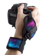 USA GEAR Professional Camera Grip Hand Strap with Galaxy Neoprene Design and Metal Plate - Compatible with Canon , Fujifilm , Nikon , Sony and more DSLR , Mirrorless , Point & Shoo