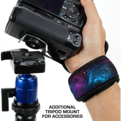  USA GEAR Professional Camera Grip Hand Strap with Galaxy Neoprene Design and Metal Plate - Compatible with Canon , Fujifilm , Nikon , Sony and more DSLR , Mirrorless , Point & Shoo