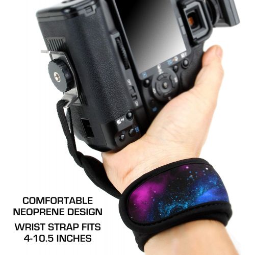  USA GEAR Professional Camera Grip Hand Strap with Galaxy Neoprene Design and Metal Plate - Compatible with Canon , Fujifilm , Nikon , Sony and more DSLR , Mirrorless , Point & Shoo