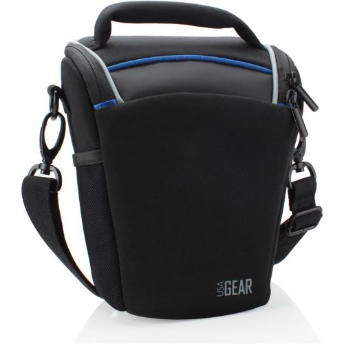  USA Gear Portable DSLR Camera Case Bag with Top Loading Accessibility - Compatible with Fujifilm X-T2, Finepix S9800, Pentax K-70 and More DSLR Cameras