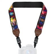 USA GEAR TrueSHOT Camera Strap with Colorful Neoprene Pattern , Accessory Pockets and Quick Release Buckles - Compatible with Canon , Fujifilm , Nikon , Sony and More DSLR , Mirror