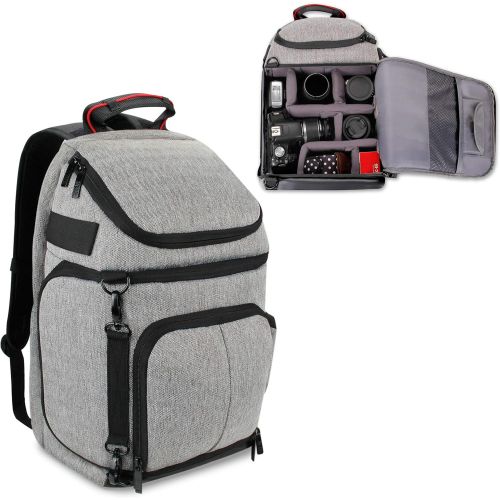  USA Gear DSLR Camera Backpack with Padded Dividers, Tripod Holder, Laptop Compartment, Rain Cover and Accessory Storage Compatible with Cameras from Nikon, Canon, Sony, Pentax and