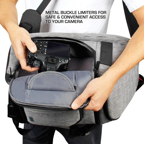  USA Gear DSLR Camera Backpack with Padded Dividers, Tripod Holder, Laptop Compartment, Rain Cover and Accessory Storage Compatible with Cameras from Nikon, Canon, Sony, Pentax and