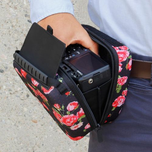  USA GEAR Hard Shell DSLR Camera Case (Floral) with Molded EVA Protection, Quick Access Opening, Padded Interior and Rubber Coated Handle-Compatible with Nikon, Canon, Pentax, Olymp