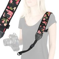 USA GEAR Camera Sling Shoulder Strap with Adjustable Neoprene, Safety Tether, Accessory Pocket, Quick Release Buckle - Compatible with Canon, Nikon, Sony and More DSLR and Mirrorle