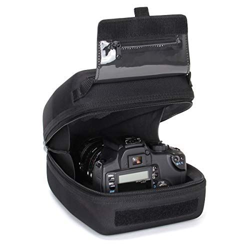 USA GEAR Hard Shell DSLR Camera and Zoom Lens Case with Molded EVA Protection, Quick Access Opening and Padded Interior - Compatible with Nikon, Canon, Olympus Cameras with Popular