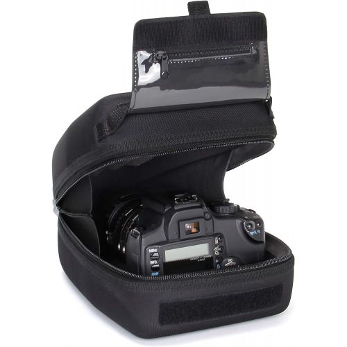  USA GEAR Hard Shell DSLR Camera and Zoom Lens Case with Molded EVA Protection, Quick Access Opening and Padded Interior - Compatible with Nikon, Canon, Olympus Cameras with Popular