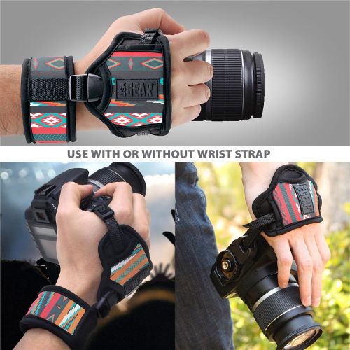  USA GEAR Professional Camera Grip Hand Strap with Southwest Neoprene Design and Metal Plate - Compatible with Canon , Fujifilm , Nikon , Sony and more DSLR , Mirrorless , Point & S