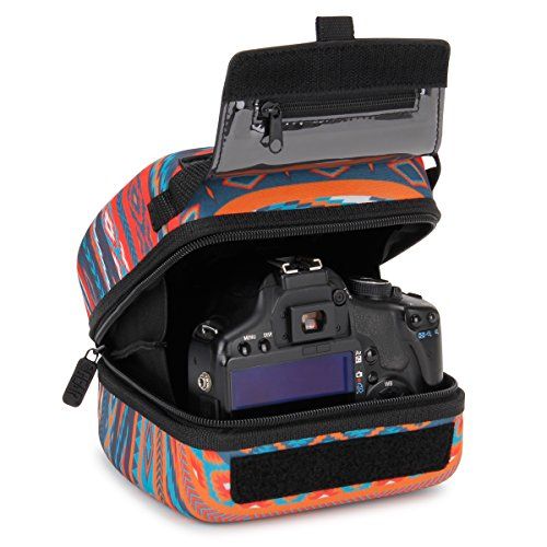  USA GEAR Hard Shell DSLR Camera Case (Southwest) with Molded EVA Protection, Quick Access Opening, Padded Interior and Rubber Coated Handle-Compatible with Nikon, Canon, Pentax, Ol