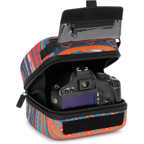  USA GEAR Hard Shell DSLR Camera Case (Southwest) with Molded EVA Protection, Quick Access Opening, Padded Interior and Rubber Coated Handle-Compatible with Nikon, Canon, Pentax, Ol