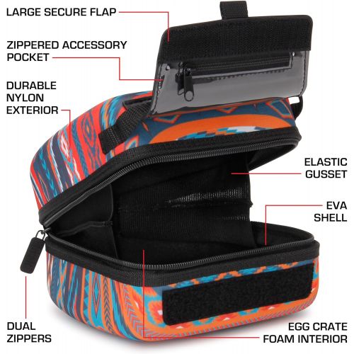  USA GEAR Hard Shell DSLR Camera Case (Southwest) with Molded EVA Protection, Quick Access Opening, Padded Interior and Rubber Coated Handle-Compatible with Nikon, Canon, Pentax, Ol