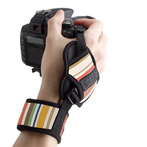  USA GEAR DualGRIP Professional Camera Grip Hand Strap with Neoprene Design and Metal Plate - Compatible with Canon, Fujifilm, Nikon, Sony, and More DSLR, Mirrorless, Point & Shoot