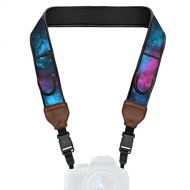 USA GEAR TrueSHOT Camera Strap with Galaxy Neoprene Pattern , Accessory Pockets and Quick Release Buckles - Compatible with Canon , Fujifilm , Nikon , Sony and More DSLR , Mirrorle