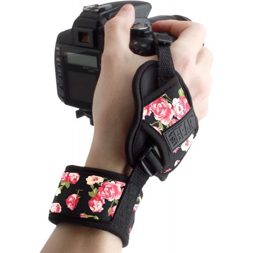  USA GEAR DualGRIP Professional Camera Grip Hand Strap with Neoprene Design and Metal Plate - Compatible with Canon, Fujifilm, Nikon, Sony, and more DSLR, Mirrorless, Point & Shoot