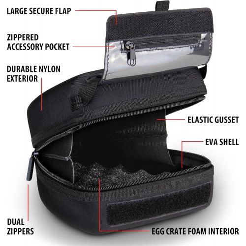  USA GEAR Hard Shell DSLR Camera Case (Black) with Molded EVA Protection, Quick Access Opening, Padded Interior and Rubber Coated Handle-Compatible with Nikon, Canon, Pentax, Olympu