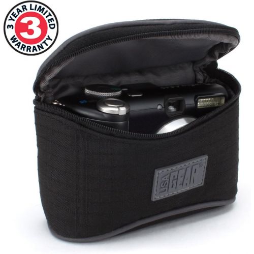  USA Gear Compact Camera Case Compatible with Panasonic Lumix DMC-ZS60, LX 10, LX15, L7, G100, DC-GX9, DC-ZS70S, DC-ZS70S, and More - Belt Holster Loop, Scratch Resistant Nylon, and