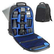 USA Gear SLR Digital Camera Backpack with Laptop Compartment, Front Loading Access, Large Lens Storage, Weather Resistant Bottom and Rain Cover - Compatible with Canon, Nikon, Sony