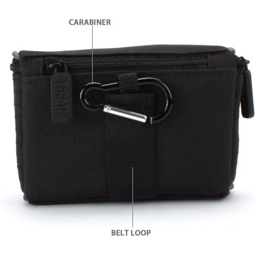  USA Gear Compact Camera Case Compatible with Sony Cybershot HX80, DSC-WX500, ZV-1, DSC-W800, RX100 Mark II, M7, Mark Series and More with Belt Loop, Scratch Resistant Nylon and Sto